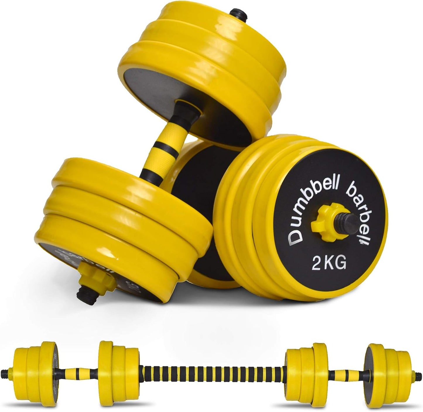 Dumbbell Set, Weights Adjustable Barbell Pair, Home Weights 2-In-1 Set, 22-33-44-55-66-88 Non-Slip, All-Purpose, Gym